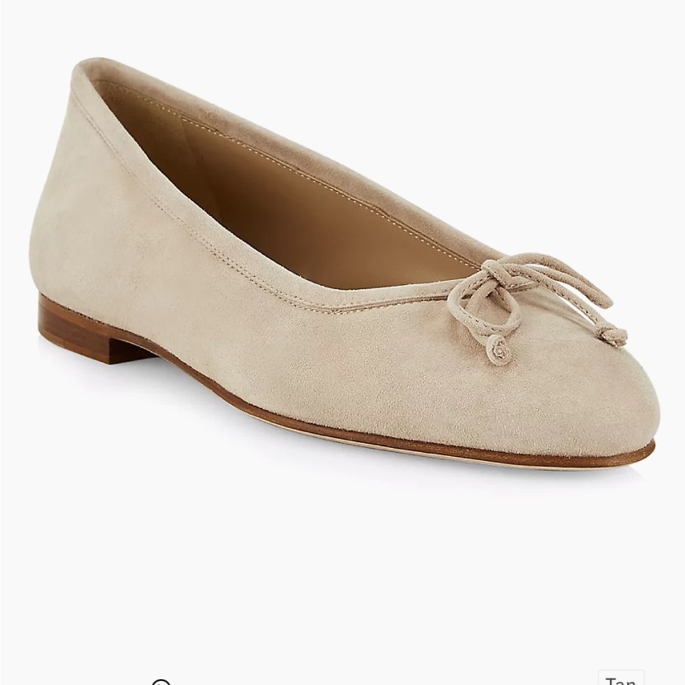 Manolo Blahnik Veralli Suede Ballet Flats Size 37/7 .